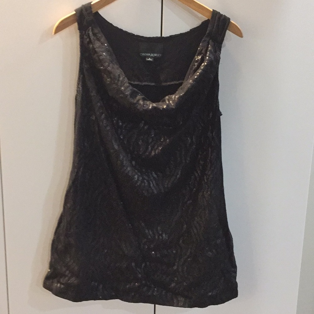 Sleeveless cowl neck top